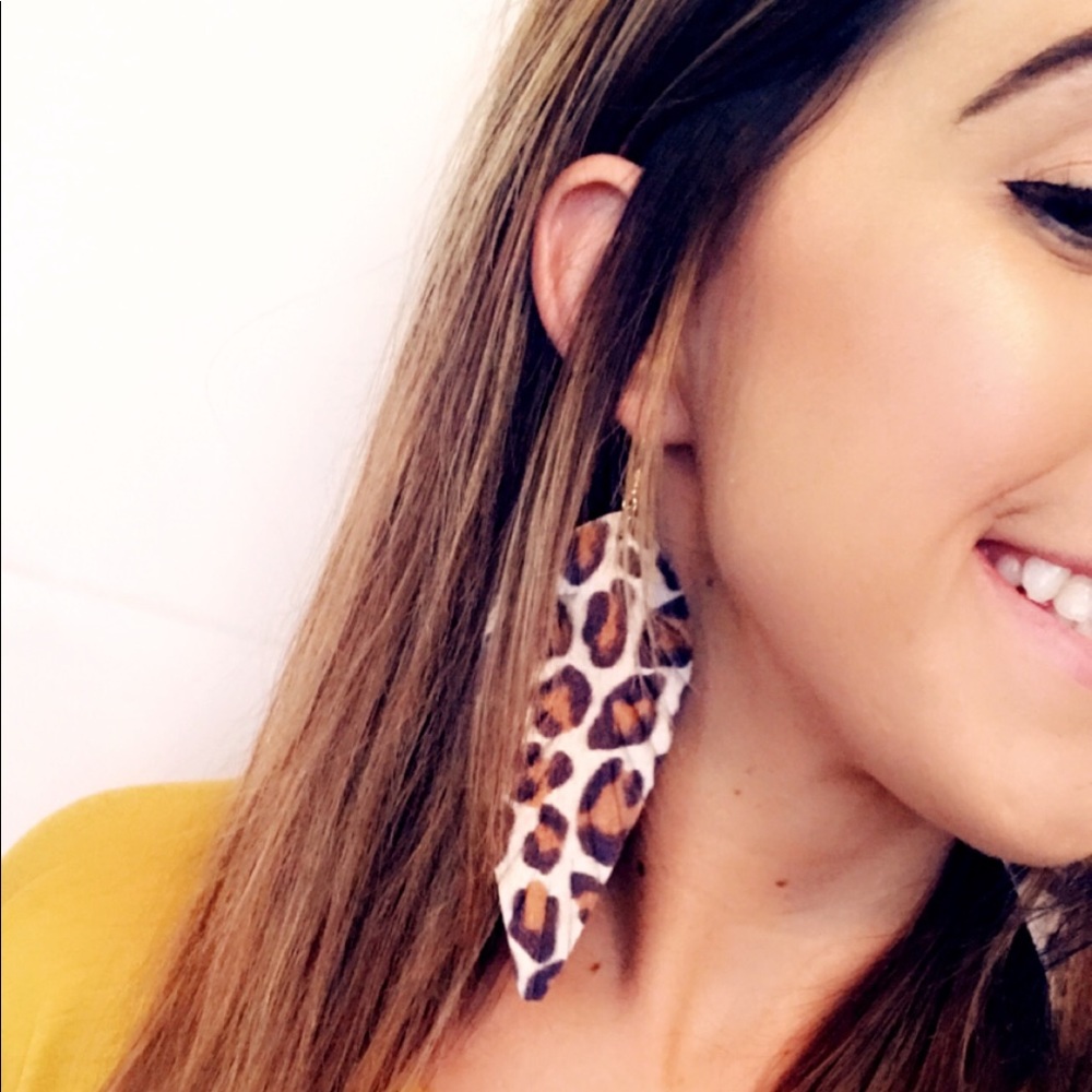 Cheetah Feather Earring